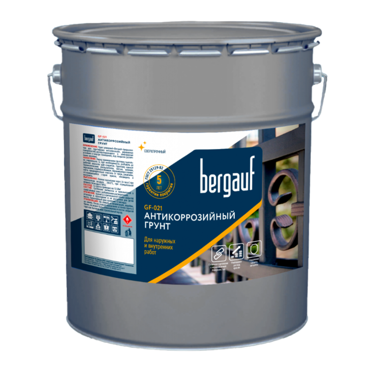 Bergauf GF-21 грунт антикорр. для наруж. и внутр. работ красно-коричневый (25 кг)