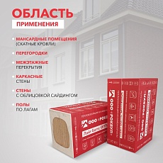 Rockwool Лайт Баттс Оптима (1000*600*100) 5п/3м2/0,3м3/20пач.под